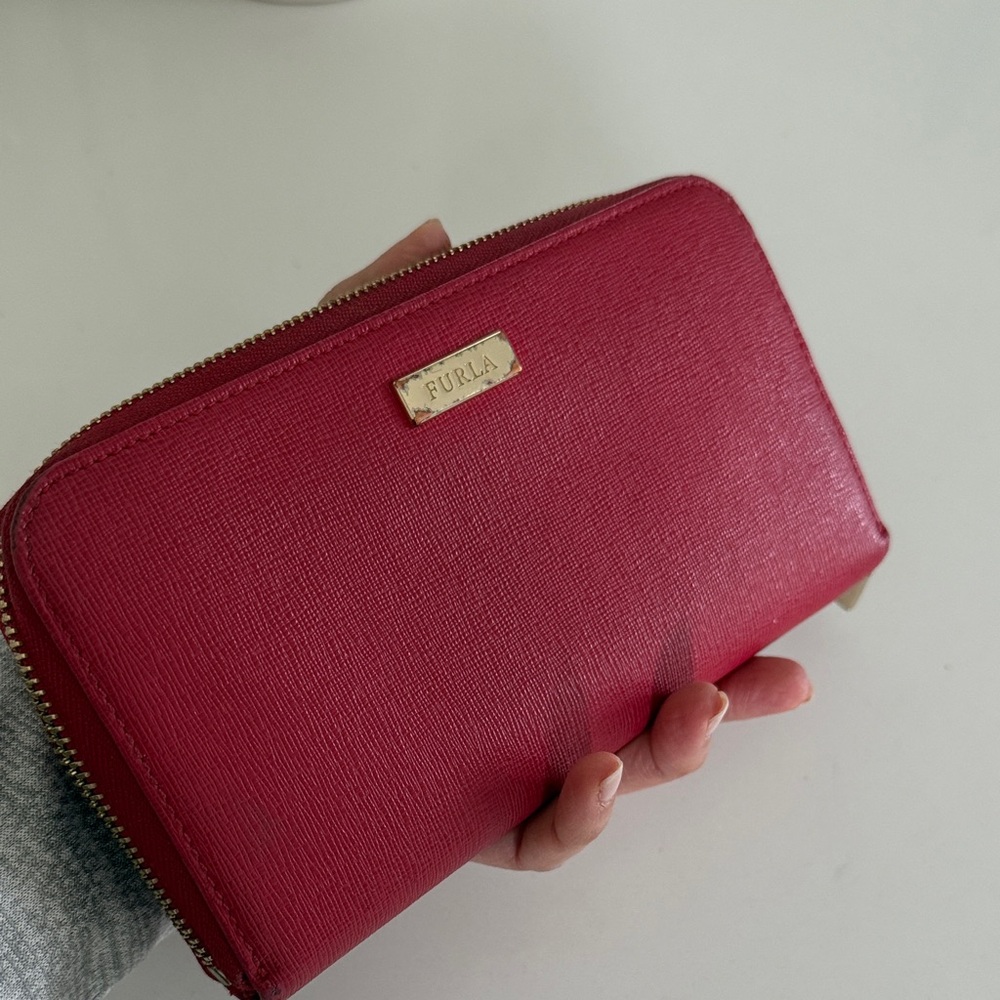 Furla Cherry Red Zip-Around Wallet